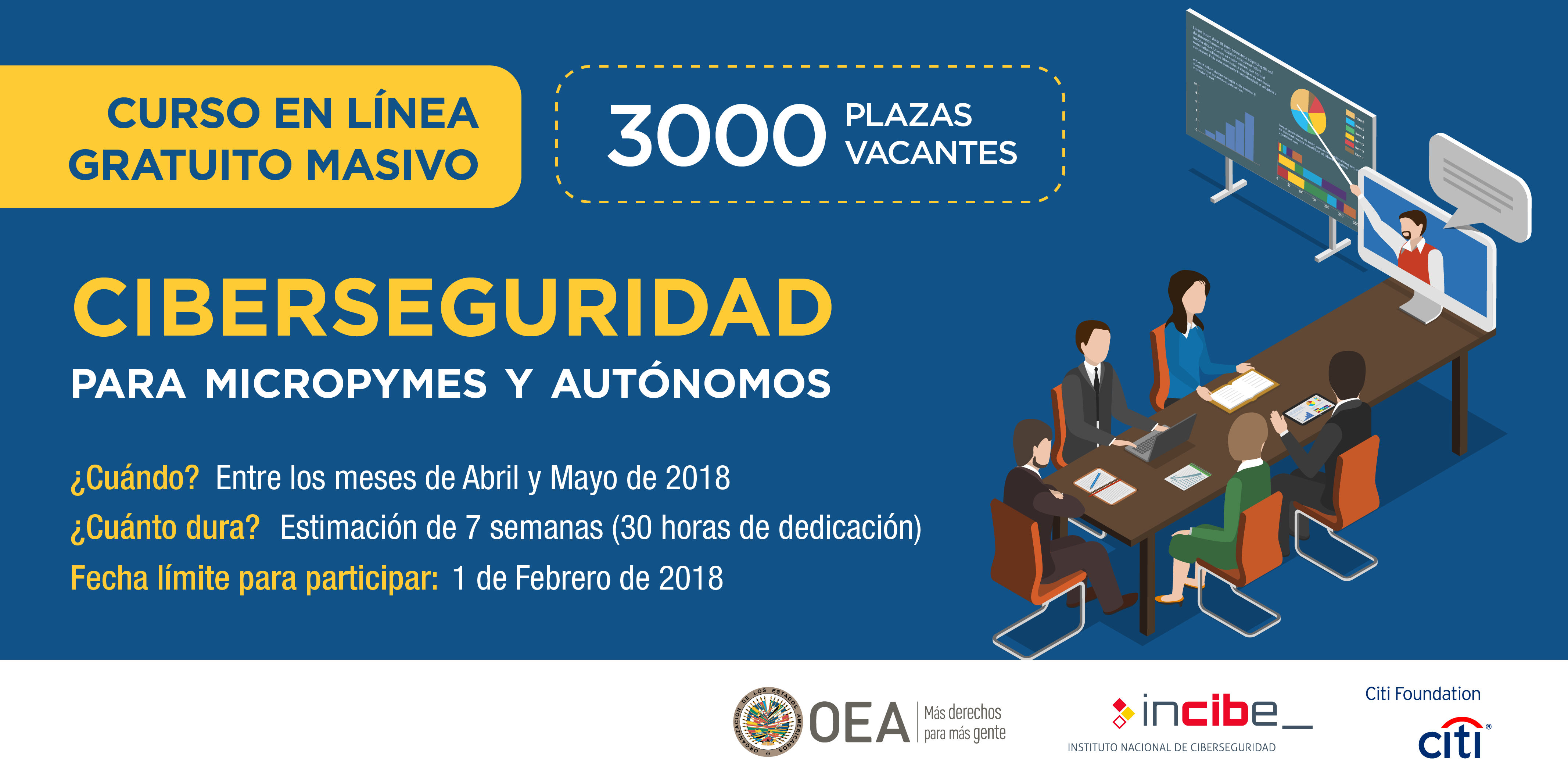 Curso en línea gratuitio masivo. Ciberseguridad para micropymes y autónomos.