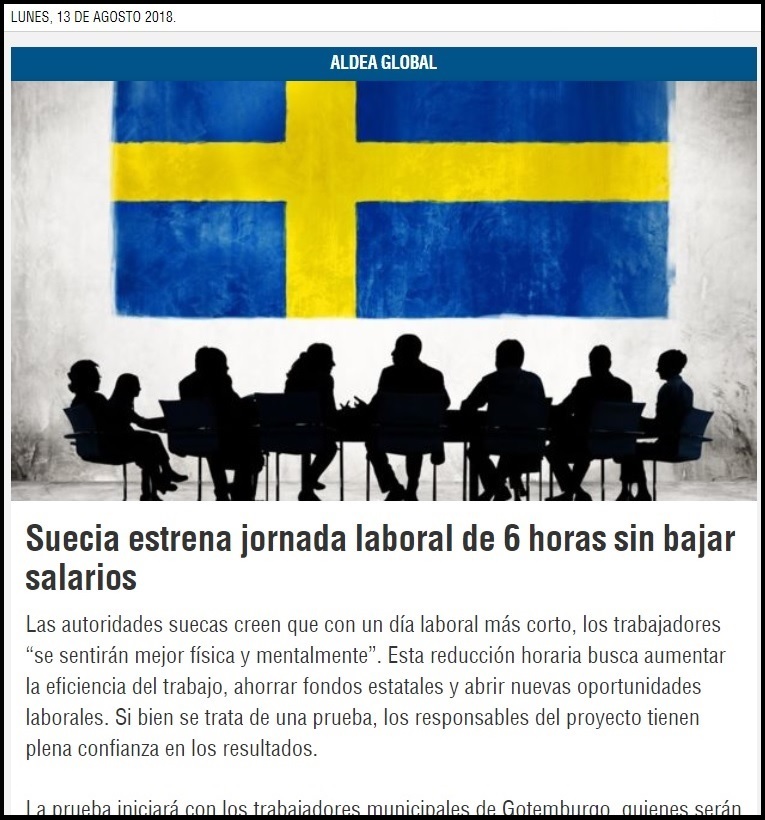 Bulo sobre la jornada laboral en Suecia