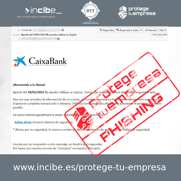 Email fraudulento CaixaBank