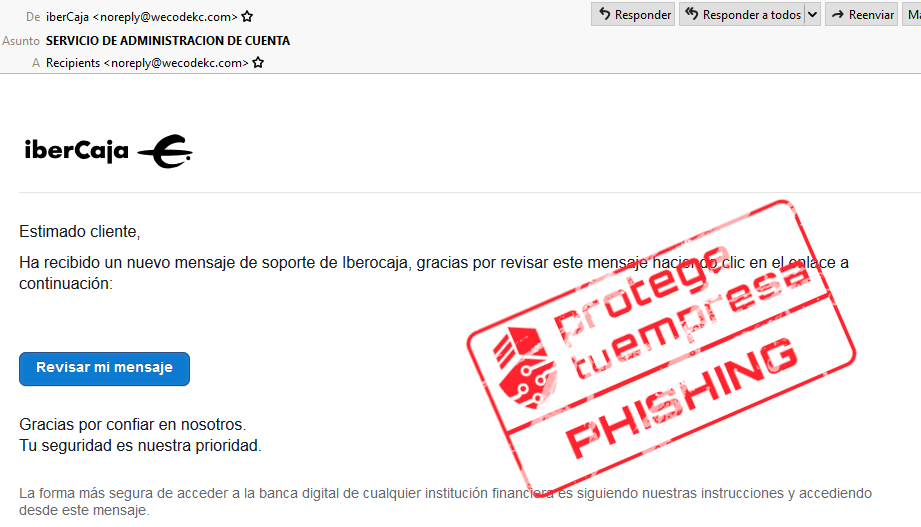 IberCaja con sellos Phishing