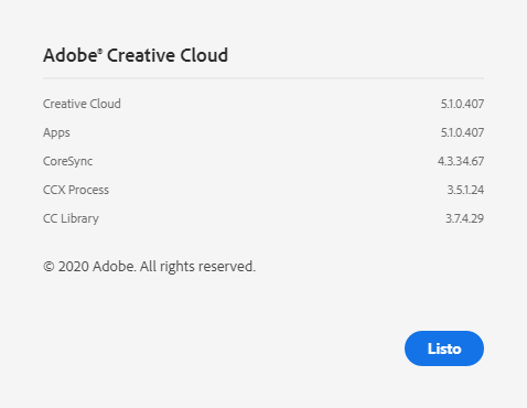 Versión de Adobe Creative Cloud