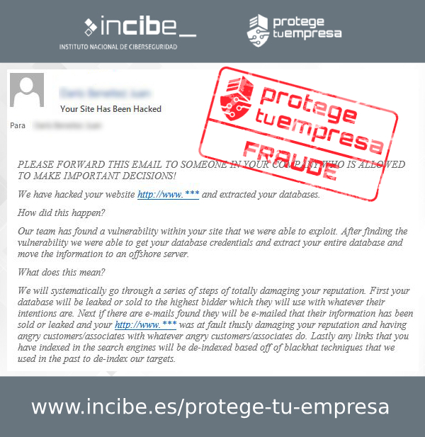 Correo electrónico de extorsión