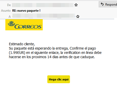 Correo electrónico de extorsión