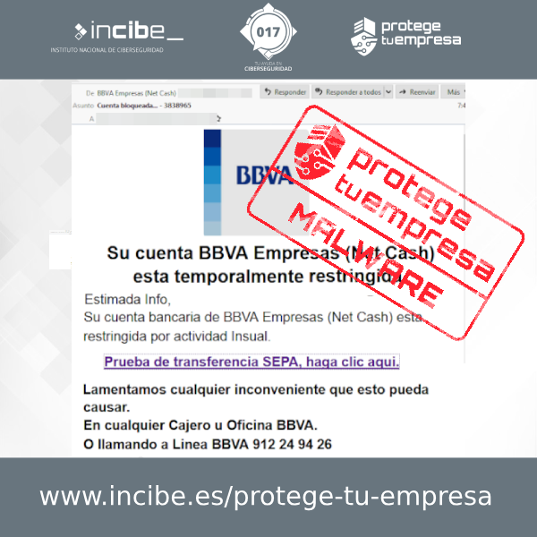 Aviso de seguridad 12/08/2020 - Campaña malware BBVA