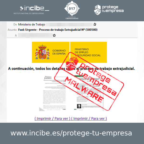 Aviso de seguridad 20/08/2020 - Campaña malware MITES