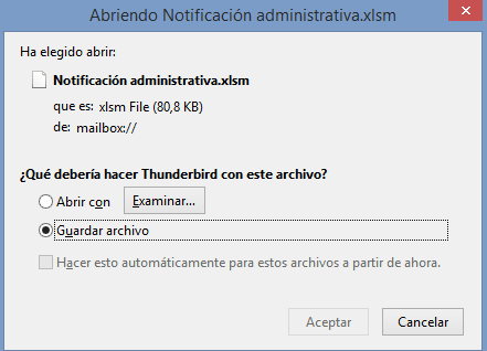 Aviso de seguridad 08/09/2020 - Descarga Notificación administrativa AEAT