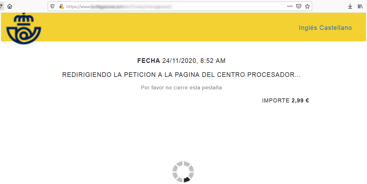 Aviso de seguridad 24/11/2020 - Phishing Correos