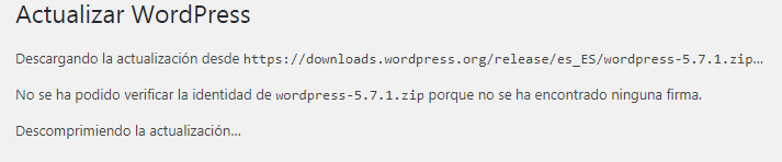 Actualizar WordPress ya