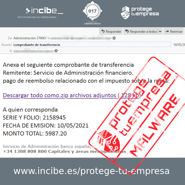 Falso comprobante de transferencia