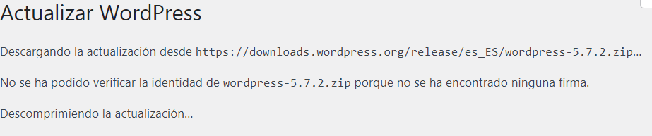 Actualizar WordPress ya