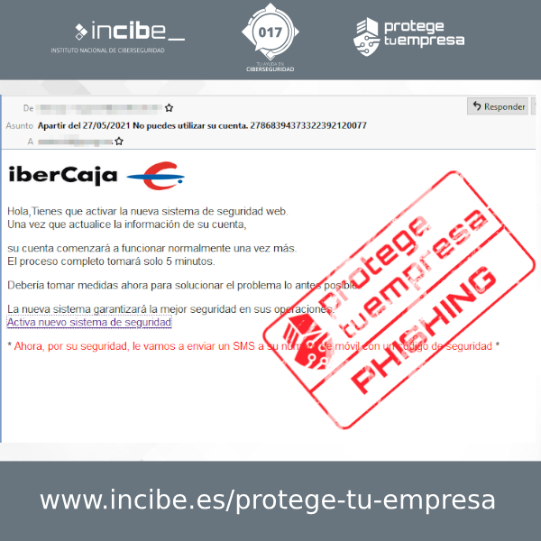 Correo de phishing de Ibercaja