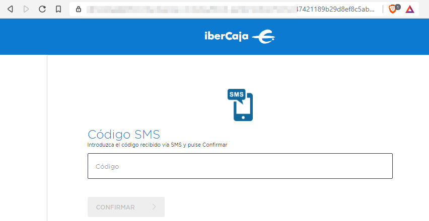 Solicitud de código de confirmación a través de SMS