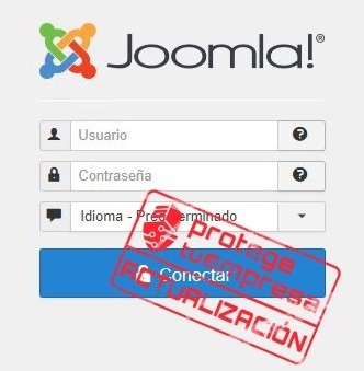 Imagen que muestra el inicio de sesión de Joomla!