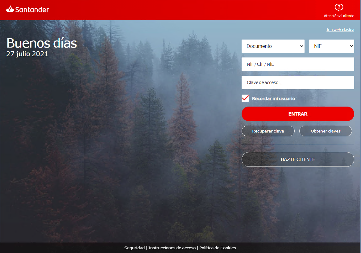 web spoofing Santander