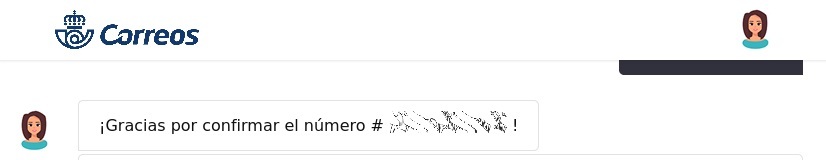 Chatbot suplantando a Correos