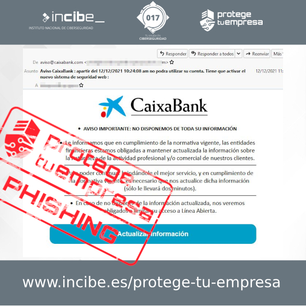 Phishing suplantando a CaixaBank