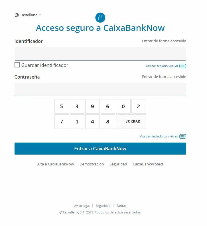 Web suplantando a CaixaBank