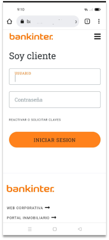 Web suplantando Bankinter