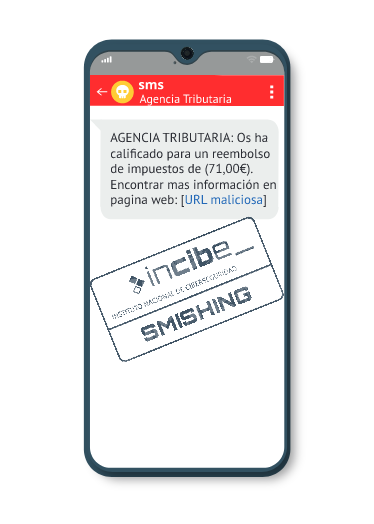 SMS suplantando a la Agencia Tributaria