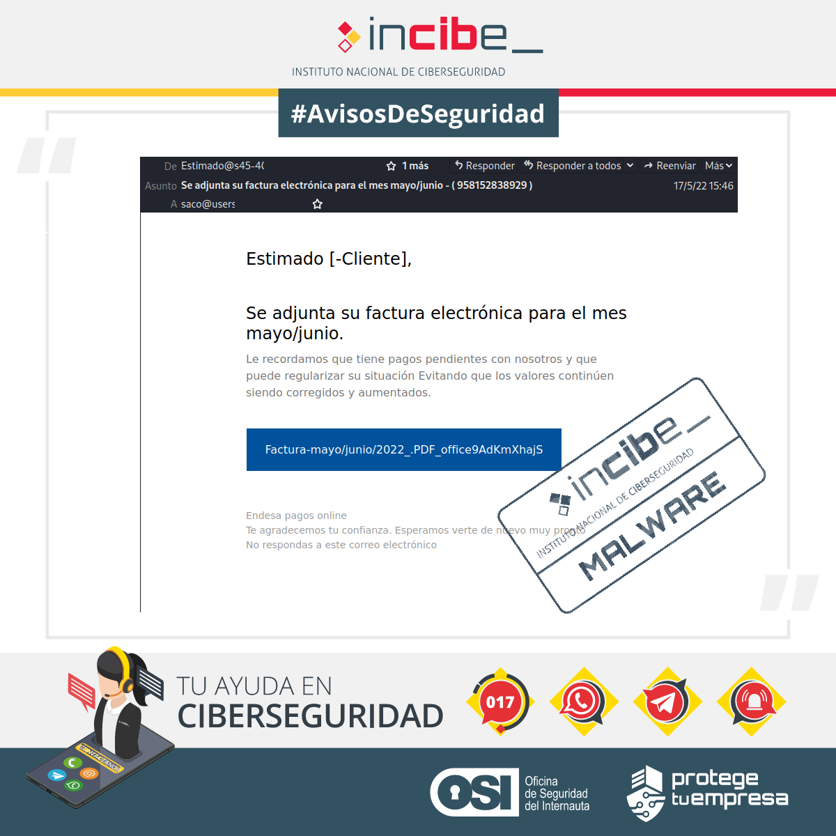 Correo factura falsa