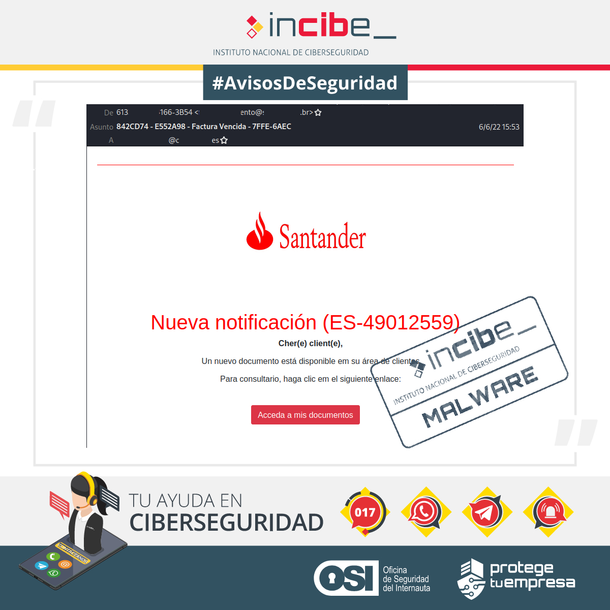 Correo factura falsa