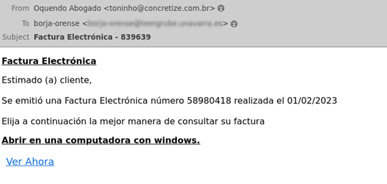 phishing factura venciada