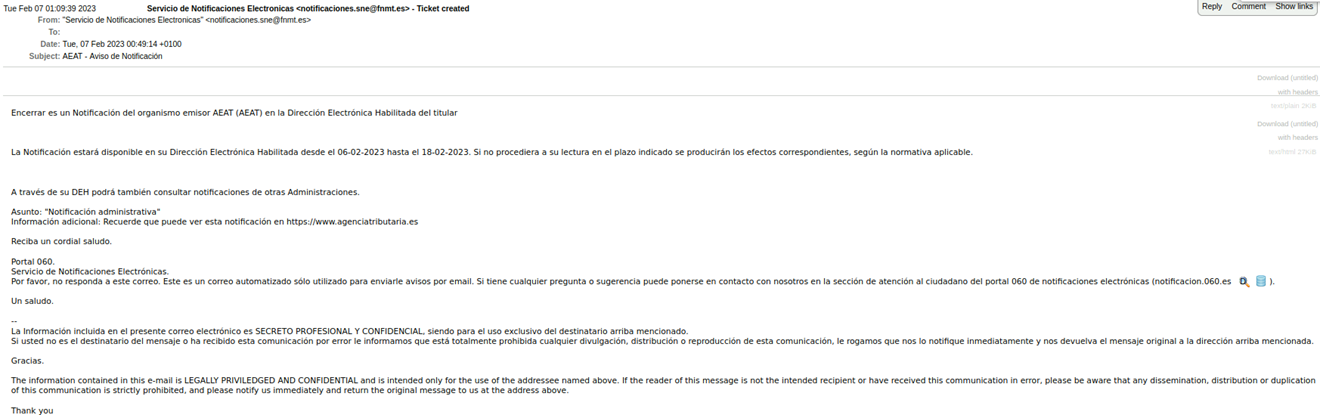 Web phishing de AEAT