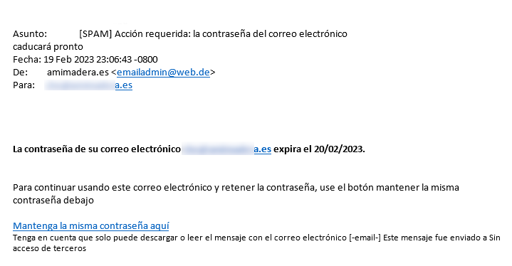 Correo de suplantación del servicio 4