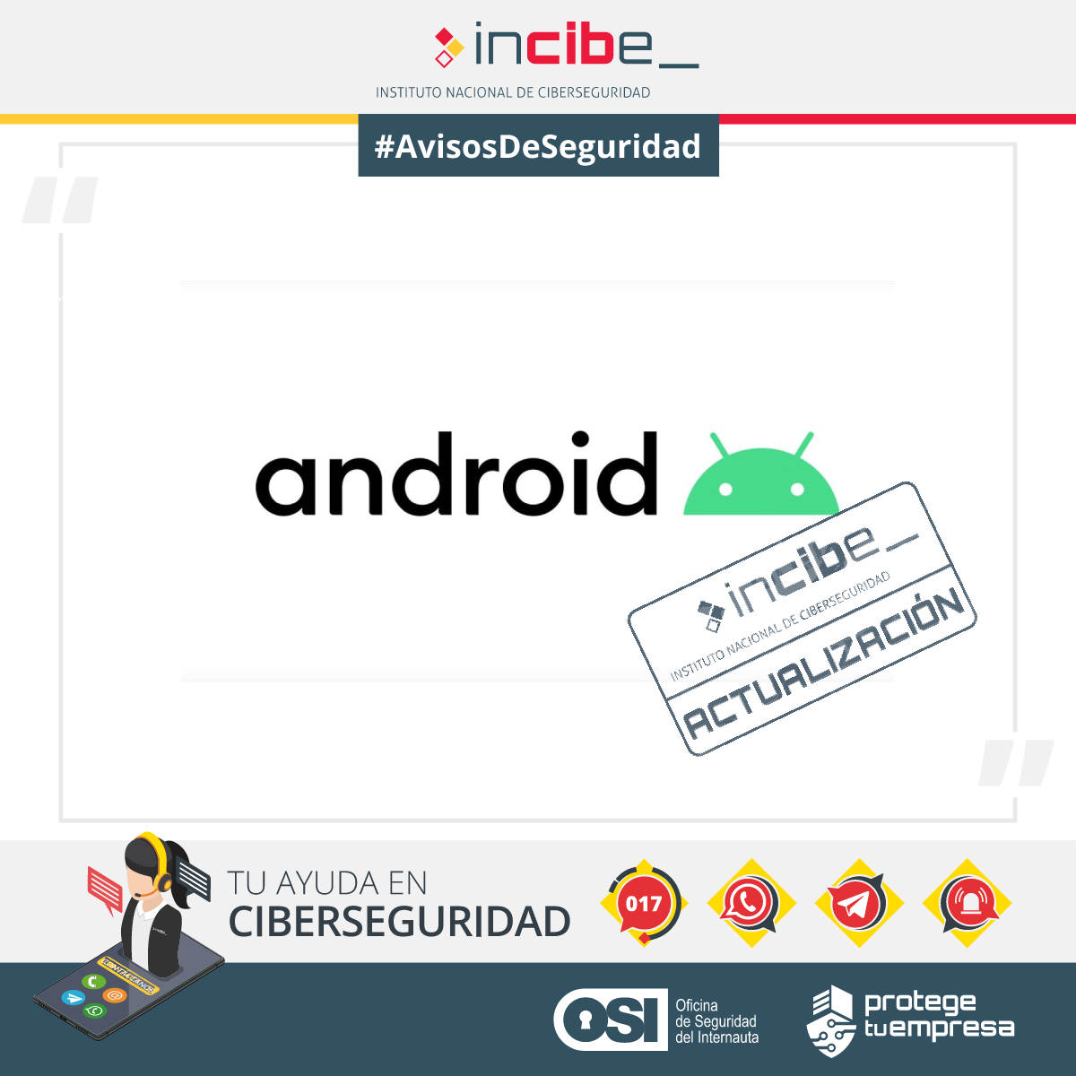 Logo android con el marco y el sello de PtE