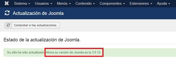 Joomla! actualizado.