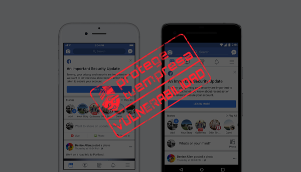 Imagen decorativa de aviso de seguridad de facebook