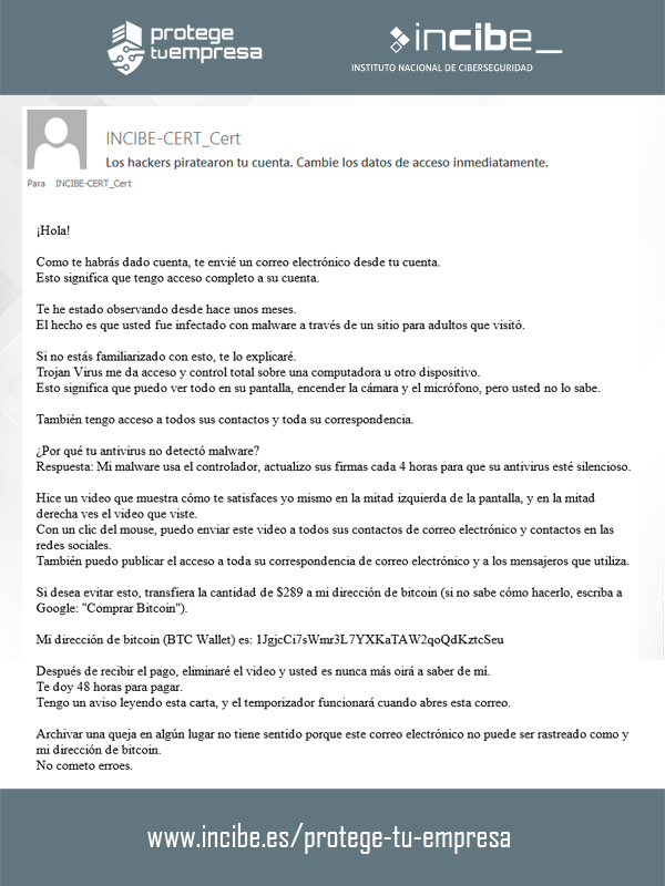 Correo extorsion 1