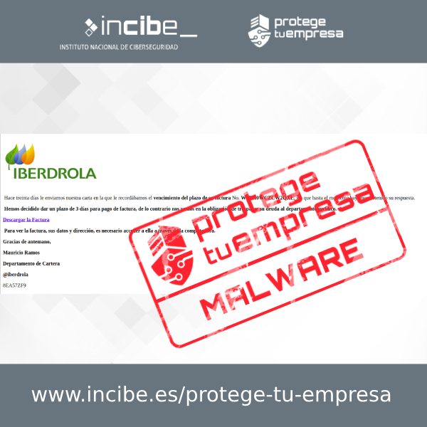 Imagen del correo fraudulento que difunde malware utilizando como gancho un archivo adjunto