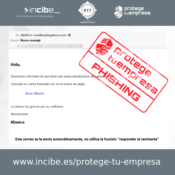 Aviso de seguridad 15/09/2020 - Phishing ABANCA