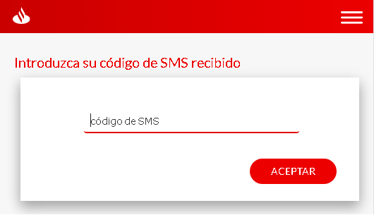 Solicitud código SMS