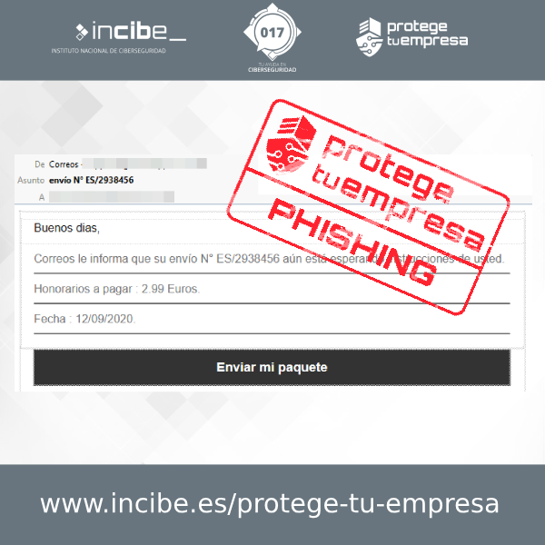 Aviso de seguridad 14/09/2020 - Phishing Correos