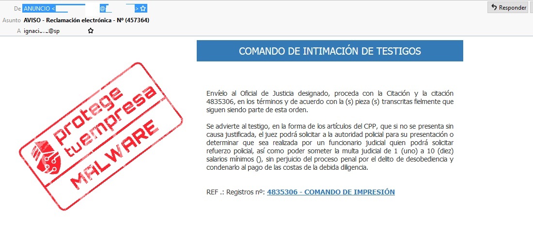 Correo testigos