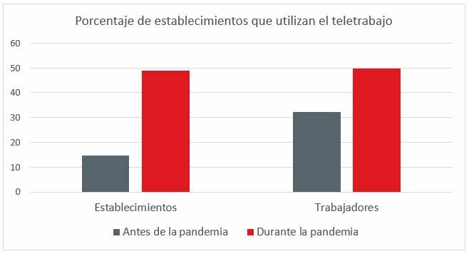 Porcentaje de establecimientos que utilizan el teletrabajo