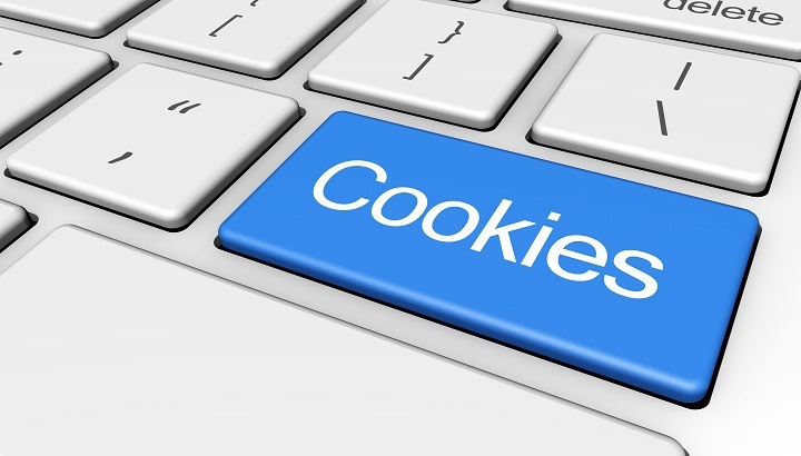 Teclado donde se muestra una tecla con la palabra cookies