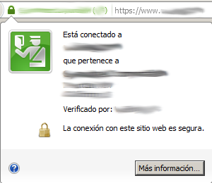 Captura de pantalla de Ejemplo de certificado de confianza con Validación Extendida - Mozilla Firefox