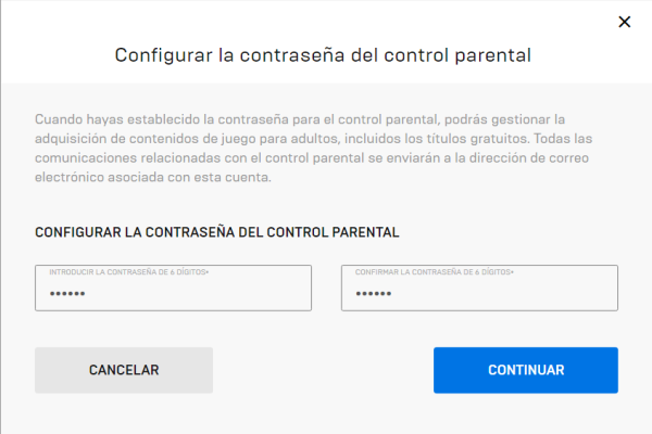 Captura de pantalla | configuración contraseña