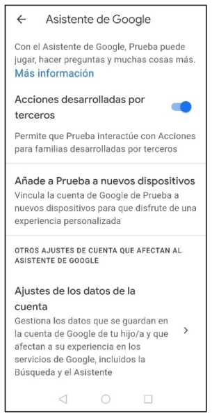 captura de pantalla | Asistente de google