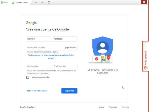 Configuración cuenta Google