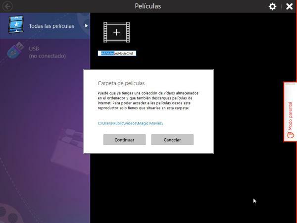 Pantalla para subir archivos