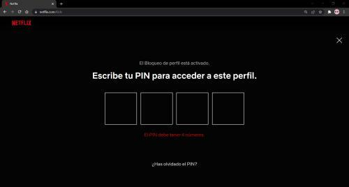 Introducción del PIN de bloqueo de perfil