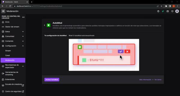 Activación de AutoMod