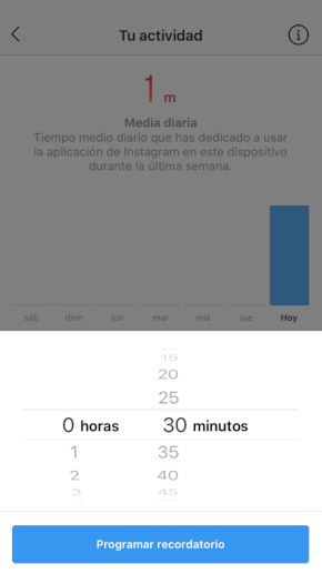 Imagen programas recordatorio Instagram