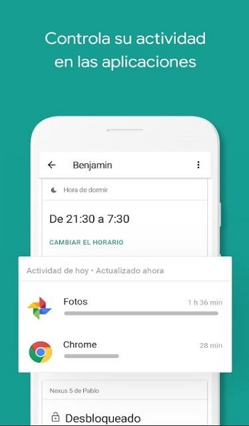 Opciones de bienestar digital y control parental en Android