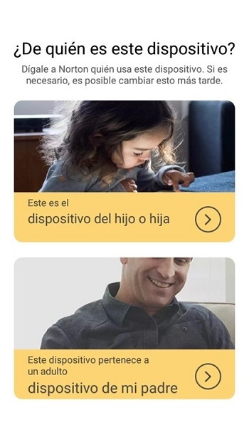 Norton Family – Configuración del dispositivo del adulto y alta del perfil del menor