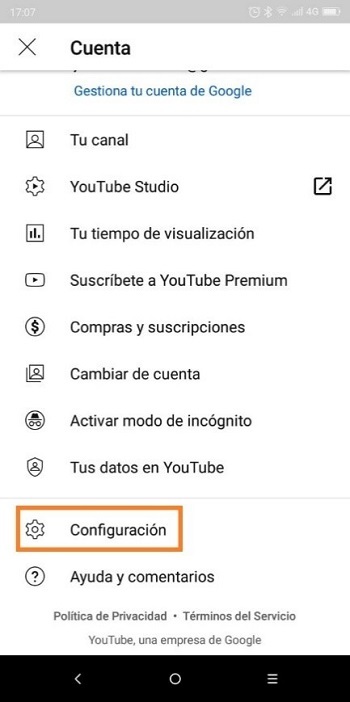 Aplicación de YouTube